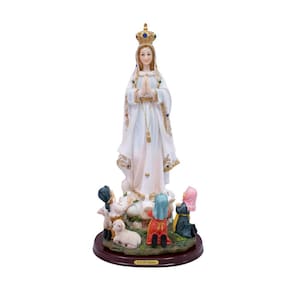Nossa Senhora De Fátima Com 3 Pastores 40cm - Enfeite Resina