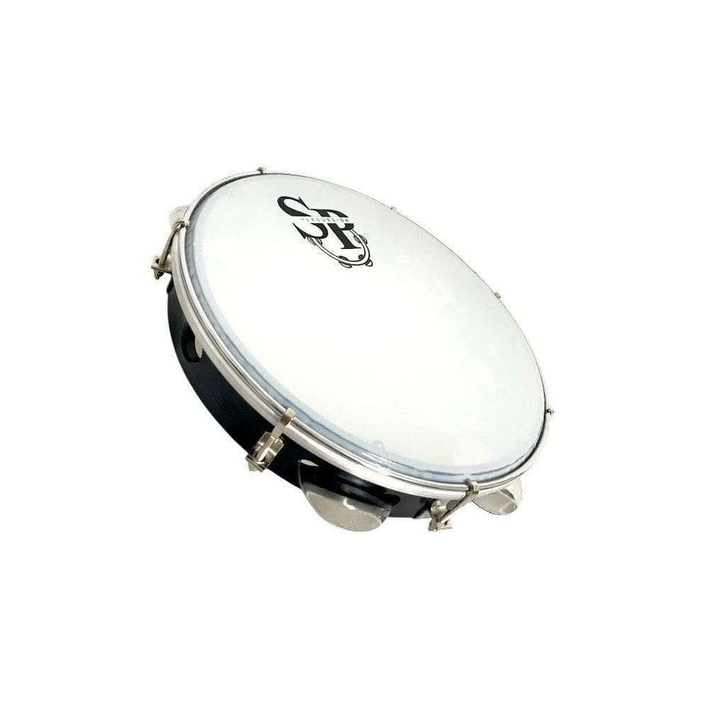 Pandeiro Profissional 10 Sp Percussion Pele Leitosa - Preto