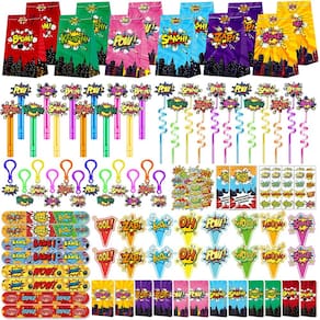 Kit de lembrancinhas Fumogym 220PCS Hero Birthday Supplies