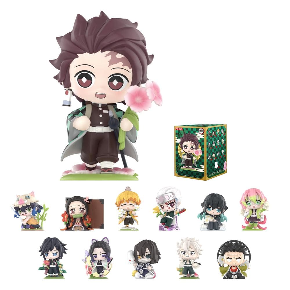 Bonecos de ação POP MART Kimetsu no Yaiba Birth Flower Series