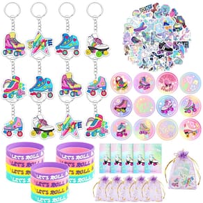 Conjunto de lembrancinhas de festa Roller Skate 110 unidades para Hip Hop Disco 80s 90s