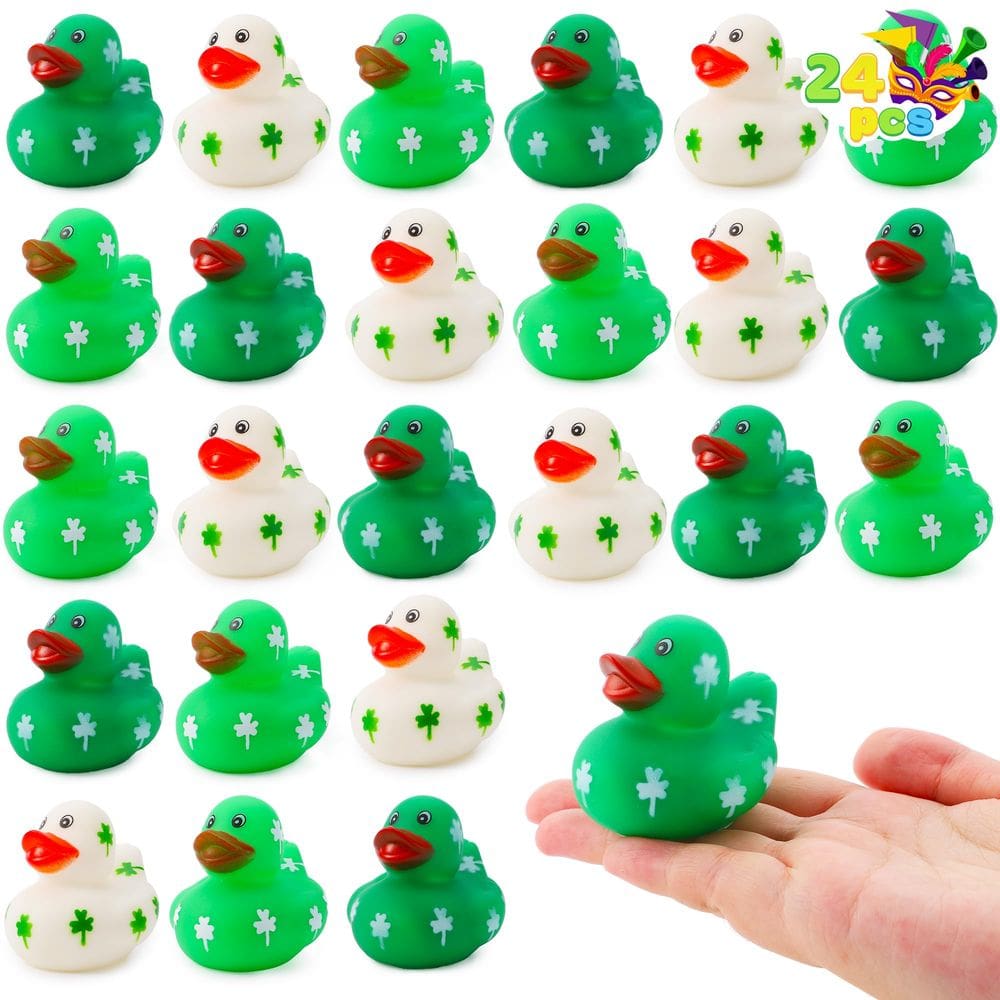 Rubber Ducks JOYIN St. Patrick`s Day Green Shamrock x24 Kids