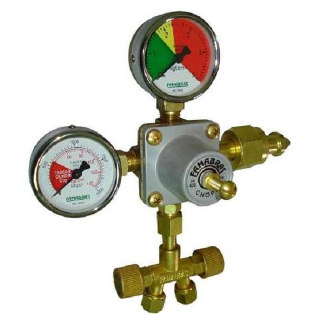 Regulador Pressão Cilindro Co2 - Chopp/Cerveja - 2 Saídas