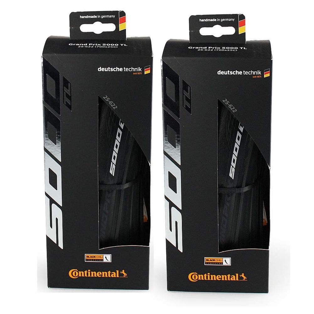 Pneu Continental Grand Prix 5000 TL 700x25 preto-BW, pacote com 2