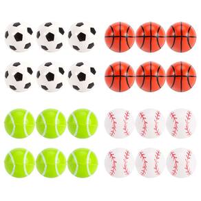 Bouncy Balls Pllieay 24 peças, 4 estilos, borracha esportiva, 27 mm, crianças