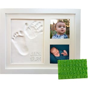 Kit de lembrança com moldura para mãos e pés de bebê Baby Mushroom