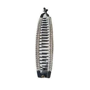 Kit 6 Presilhas De Cabelo Preta Banana Com Pedra Strass 15Cm
