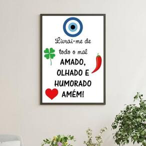 Quadro Para Afastar Más Energias 33X24Cm Moldura Preta