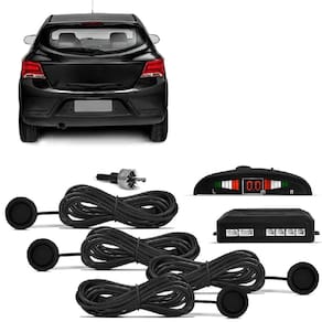 Sensor De Estacionamento 4 Pontos 22Mm Preto Brilho