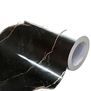Adesivo Revestimento Mármore Preto Impermeável 2M X 60Cm
