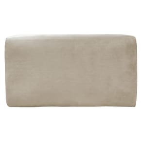 Puff Puf Estofado Tecido Veludo 70X70X40 Suede Gigante Bege