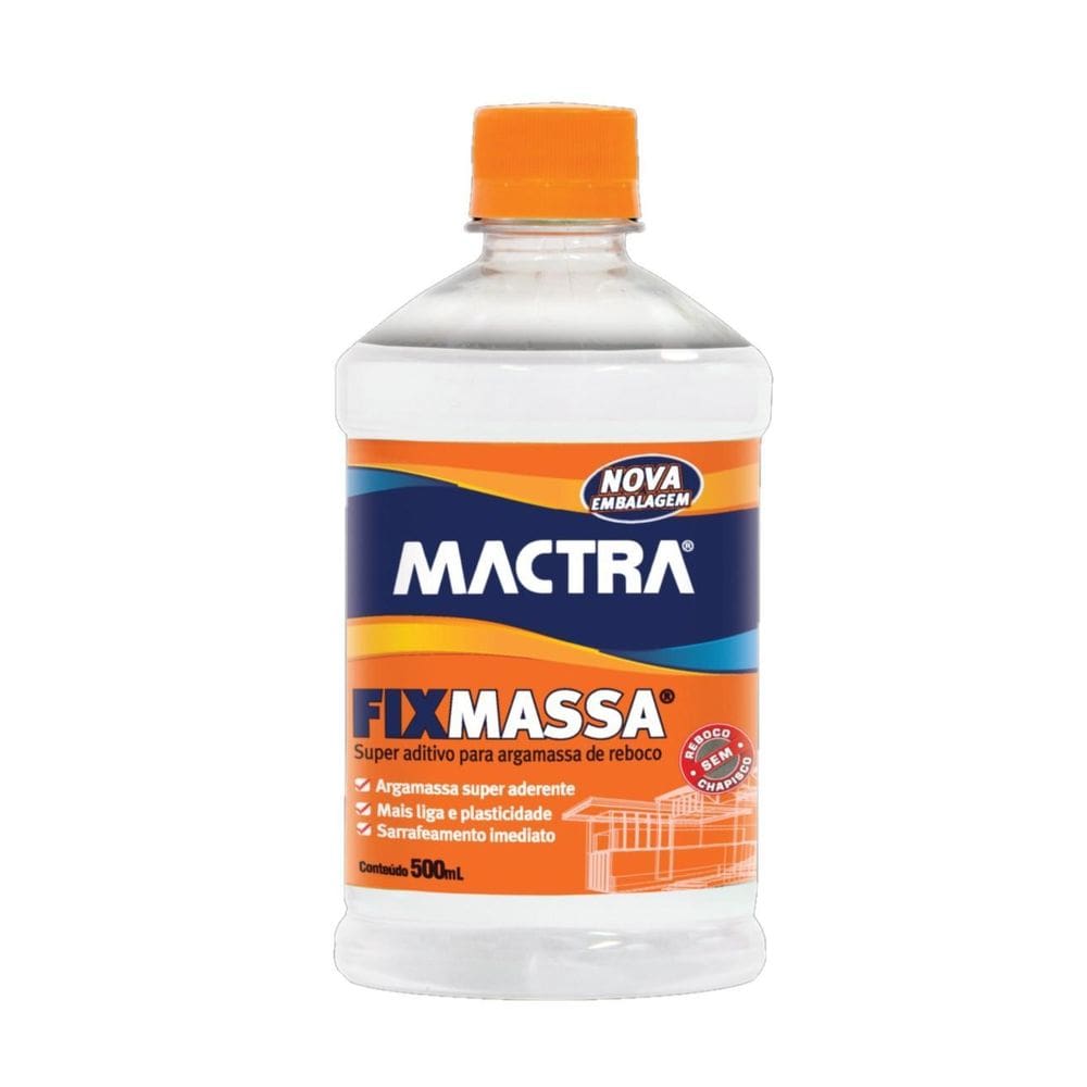 Kit 2 Fixmassa Super Aditivo Argamassa Reboco 500Ml Mactra