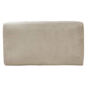 Puff Puf Estofado Tecido Veludo 70X70X40 Suede Gigante Bege