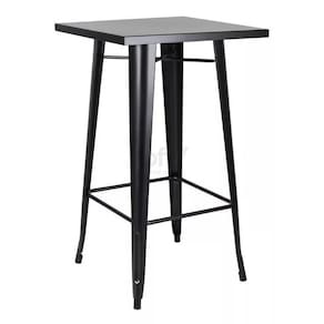 Mesa Bistro Tolix Alta Preta 60 X 60 Cm - Bar/Café