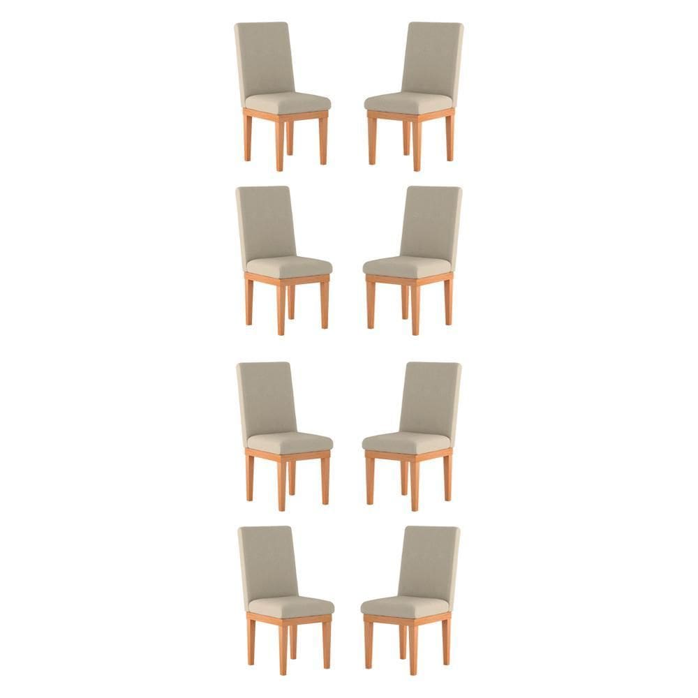 Kit 8 Cadeiras De Jantar Reforçadas Estofadas