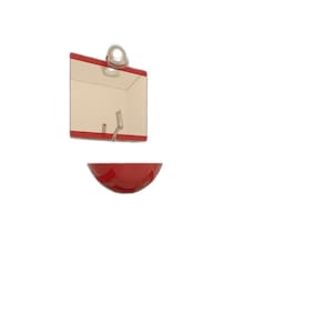 Gabinete Vidro Banheiro 40Cm Inox Vermelho Ferrari Torneira