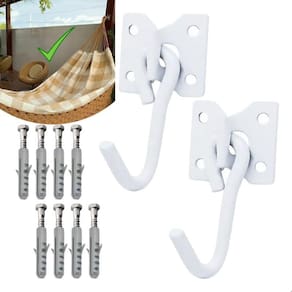 1 Kit Gancho De Rede Reforçado Com 8 Parafuso E Bucha 150Kg