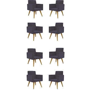 Kit 8 Cadeiras Poltronas Decorativas Escritório Recepção