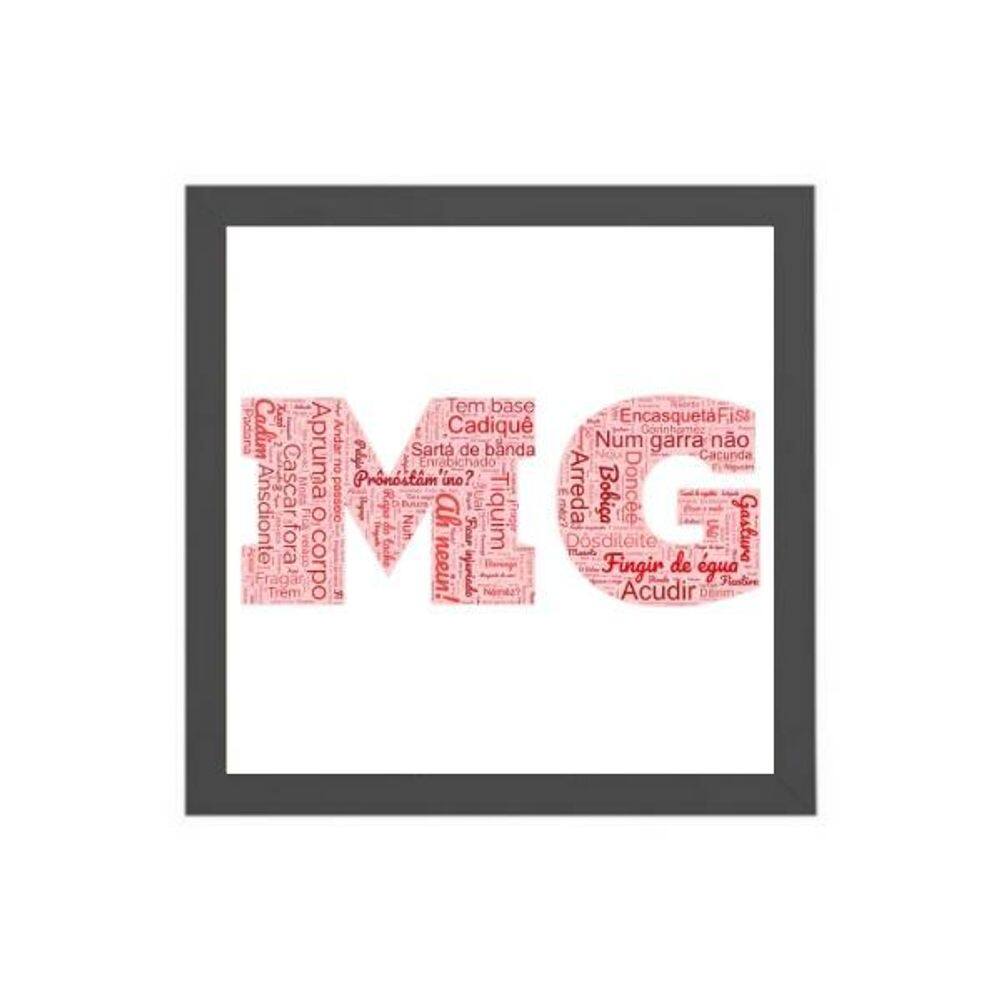 Quadro Quadrado Gírias De Mg 24X18Cm