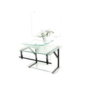 Gabinete De Vidro 60Cm Apx Com Cuba Retangular - Incolor