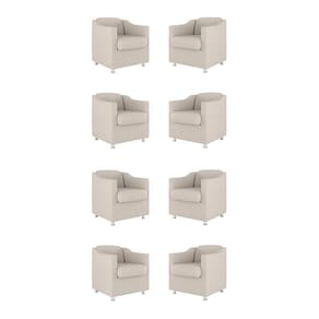 Kit 8 Poltronas Decorativas Clinica Sala Recepção Tecido