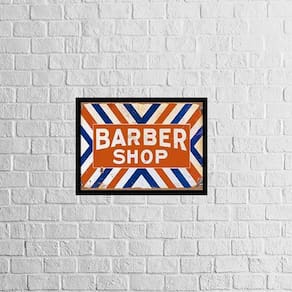 Quadro Classic Barber Shop 33X24Cm - Com Vidro Moldura Preta