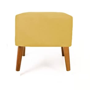 Puf Puff Marrocos Pés Palito Suede Amarelo Sala E Quarto