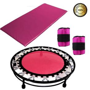 Kit Ginástica Rosa - Jump + Colchonete + Caneleira 2 Kg