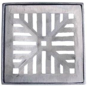 Ralo Grelha Alúminio Concava Pluvial Drenagem 15X15 Cm