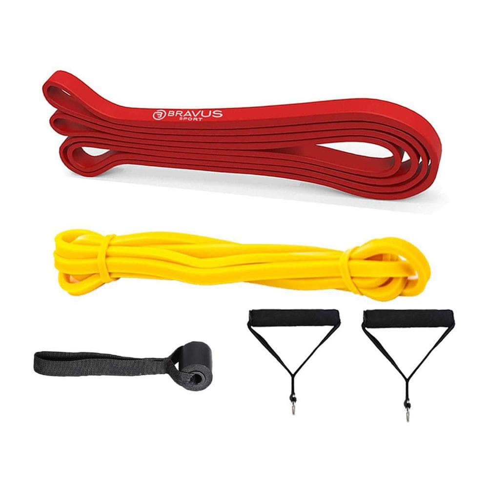 Kit Super Bands Light + Alças E Âncora Bravus Sport Crossfit