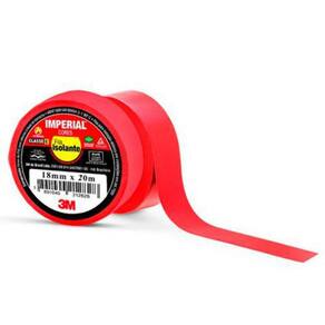 Fita Isolante Imperial Vermelho 18Mmx20Mts 3M