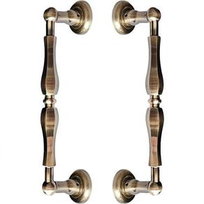 Puxador Duplo Europe Bronze Antigo 306Mm Porta Pivotante