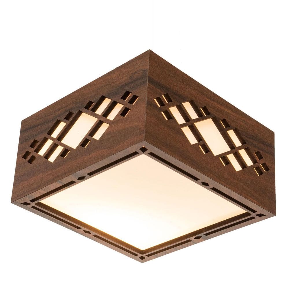 Luminária Decorativa Madeira Plafon Pipa 40Cm