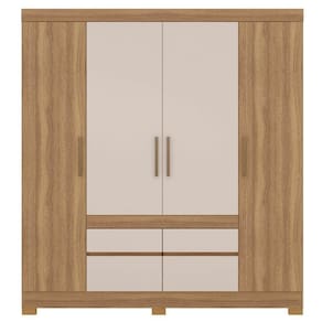 Guarda Roupa Demobile Bilbao 4 Portas 4 Gavetas 79cb Amendola e off White