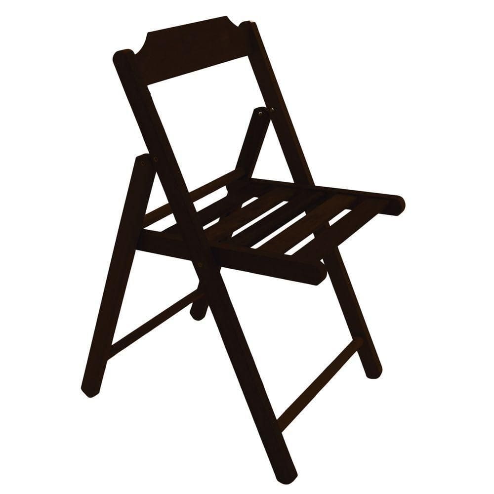 Cadeira De Madeira Dobrável Tramontina Lille Em Madeira Itaúba Com Acabamento Castanho Escuro