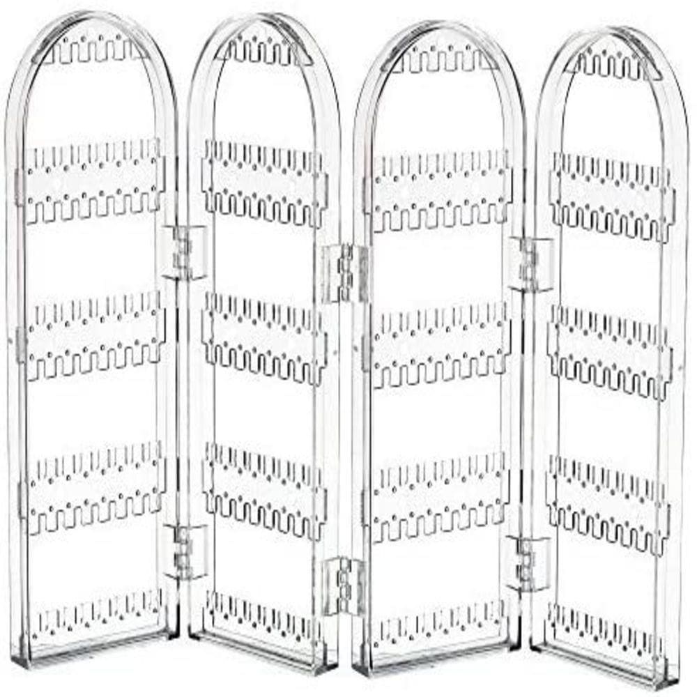 Organizador De Brincos Porta Joias Expositor Colar Correntes Arvore Bijuterias Suporte Dobravel 4 Compartimentos Acrilic