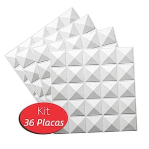 Placas Decorativas 3D Parede Mofo Piramidal Branco