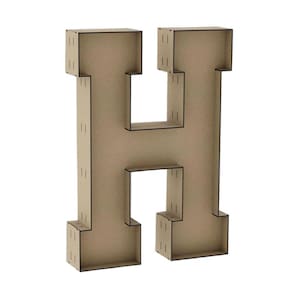 Letra Caixa Grande H Mdf 90Cm De Altura Decoração Festa