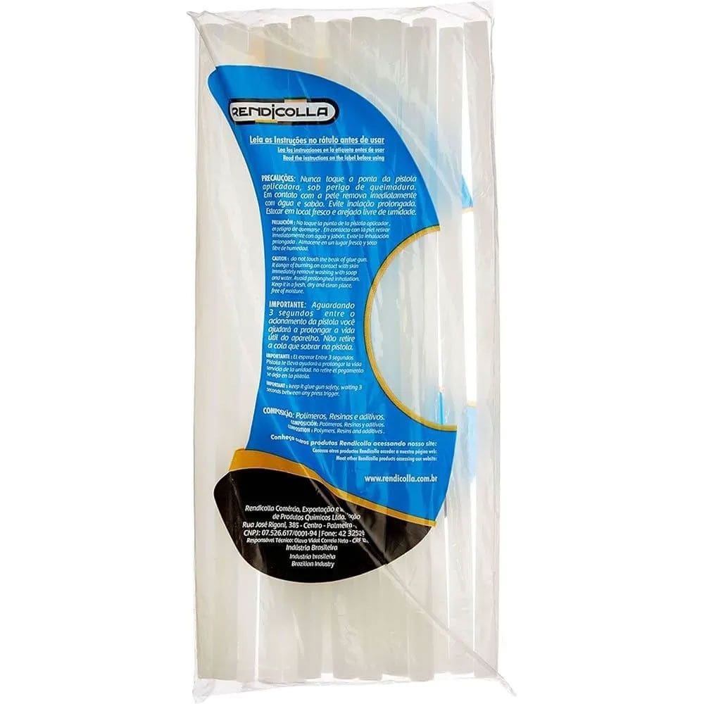 Bastão de Cola Quente Transparente Grosso 11,2x30 - Rendicolla