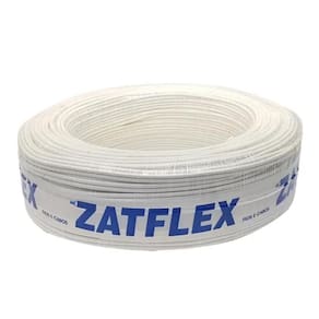Fio Cabo Flex 2,5Mm 750V Branco Rolo 100 Metros Zatflex