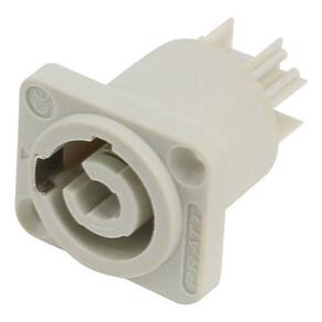 Conector Powercon Out 3 Vias Femea Quadrado Painel Branco