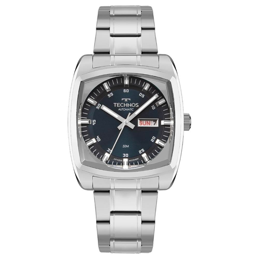 Relógio Technos Masculino Ref: 8205ol/1a Automático Retangular Prateado