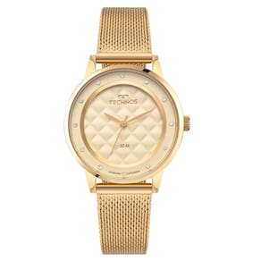 Relógio Technos Feminino Ref: 2035ncj/1x Matelassé Mesh Dourado