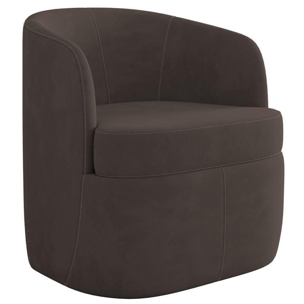 Poltrona Giratória Decorativa Para Sala Dandara K04 Veludo Marrom - Mpozenato