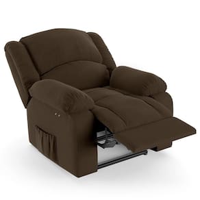 Poltrona Do Papai Reclinável Pietra Power Touch Fh9 Veludo Marrom - Mpozenato