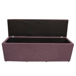 Calçadeira Baú Paris Casal 140 Cm Botão Strass Suede Rosê Do Lar Móveis