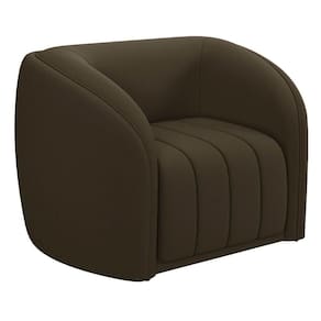 Poltrona Decorativa Para Sala 112cm Meris M22 Veludo Marrom - Mpozenato