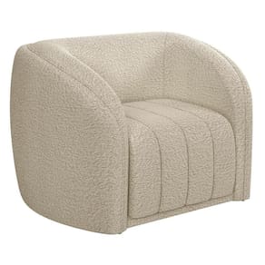 Poltrona Decorativa Para Sala 112cm Meris M22 Boucle Bege - Mpozenato