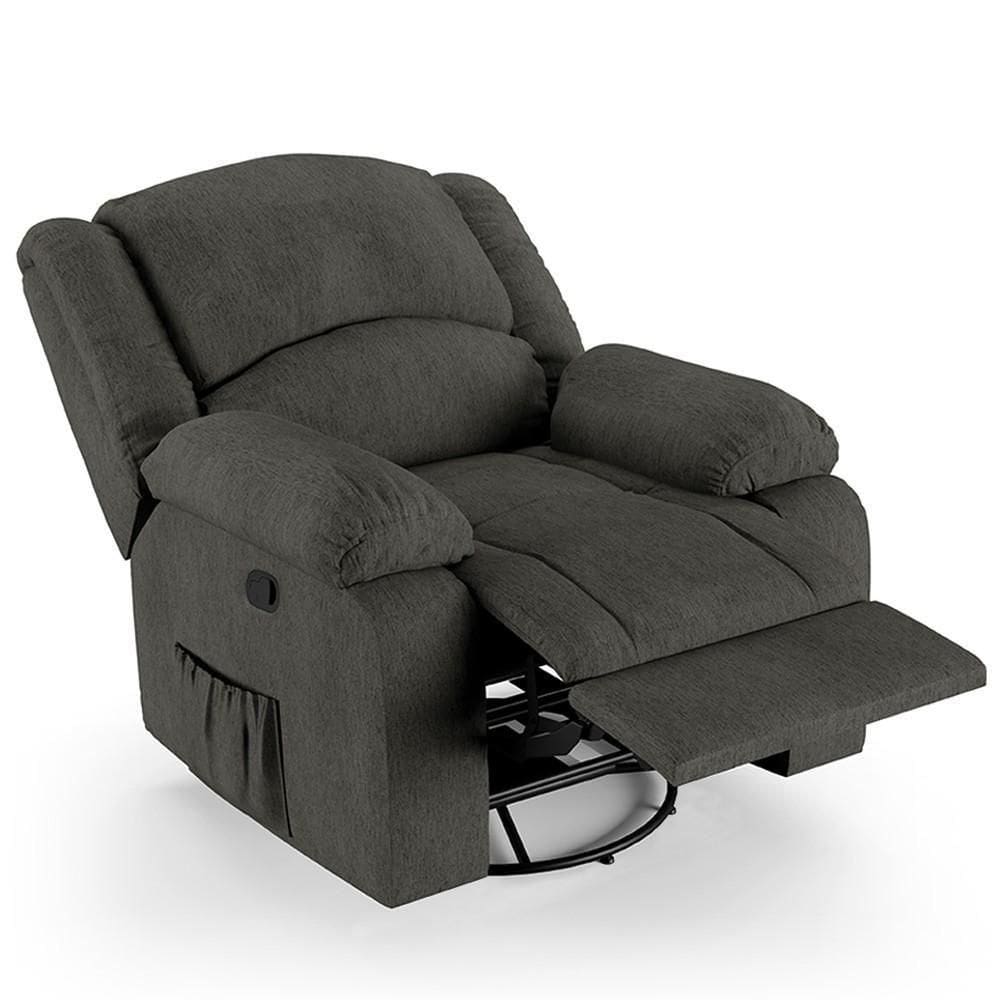Poltrona Do Papai Reclinável Pietra Glider Giratória Massagem Fh9 Linho Grafite - Mpozenato