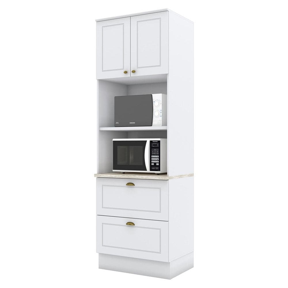 Torre Quente 2 Portas 2 Gav 72 cm C351 Americana Branco Calcare Henn
